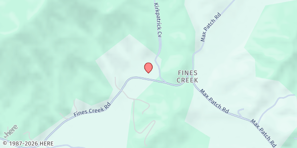 Map showing Fines Creek Community Association at 190 Fines Creek Road, Clyde, NC