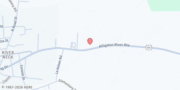 Map showing MFP Tyrrell County - Columbia Distribution Site at 883 US 64 E., Columbia, NC