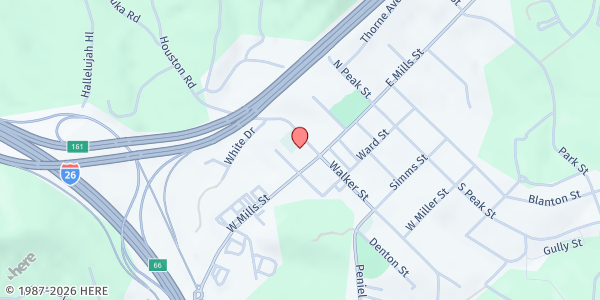 Map showing Columbus Baptist Church at 45 Houston Rd., Columbus, NC