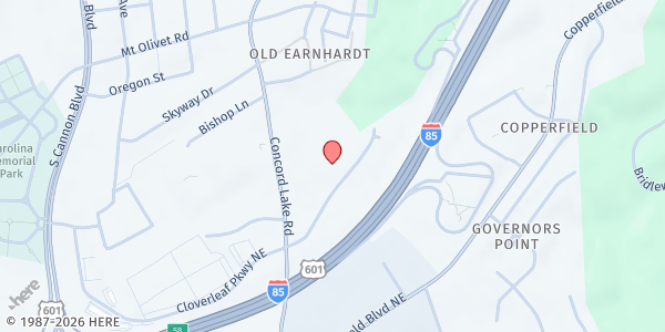 Map showing DAYMARK Recovery Services - Cabarrus Center at 284 Executive Park Drive Northeast, Concord, NC