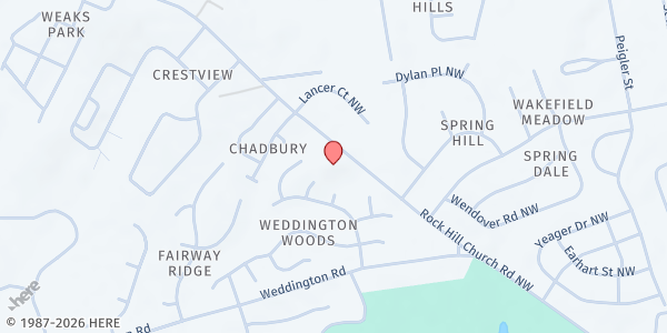 Map showing LIVING FAITH CHURCH Food Pantry at 3251 Rock Hill Church Road, Concord, NC