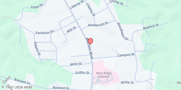 Map showing Abernathy Mem UMC / Wrights Food Pantry at 960 Malcolm Blvd, Connelly Springs, NC