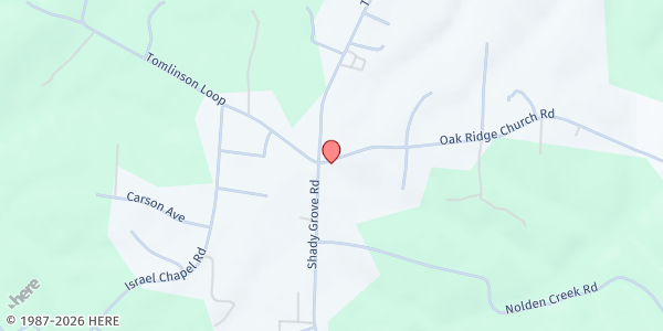 Map showing Shady Grove United Methodist at 6908 Oak Ridge Ch. Rd., Connelly Springs, NC