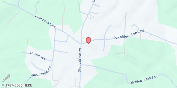 Map showing Shady Grove United Methodist at 6908 Oak Ridge Church Rd., Connelly Springs, NC