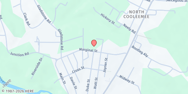 Map showing First Baptist Church - Cooleemee at 204 Marginal Street, Cooleemee, NC