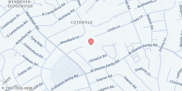 Map showing Cotswold Elementary at 300 Greenwich Road, Cotswold, NC
