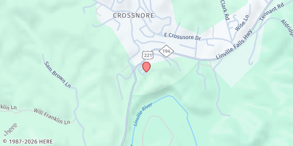Map showing Crossnore Presbyterian Church at 200 Chapel Dr, Crossnore, NC