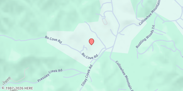 Map showing Cullowhee Valley Baptist Church at 36 Tilley Creek Road, Cullowhee, NC