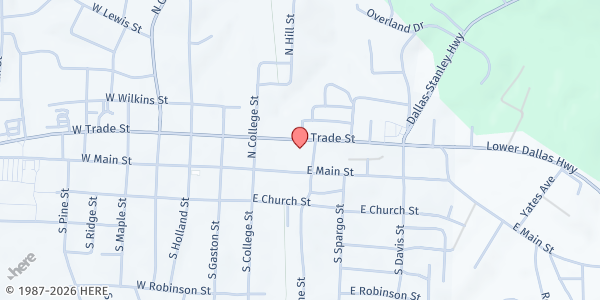 Map showing Dallas Christian Ministries at 305 E Trade St., Dallas, NC