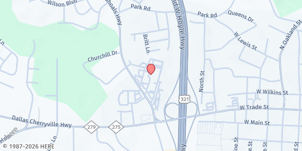 Map showing Second Harvest Food Bank - Main Location at 3146 Dallas High Shoals Highway, Dallas, NC