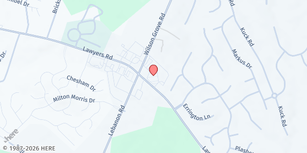 Map showing Servant's Heart of Mint Hill at 9229 Lawyers Rd., Danbrooke Park, NC