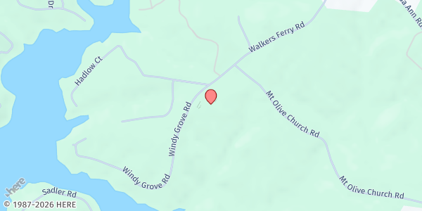 Map showing Berryhill School at 10501 Windy Grove Road, Dixie - Berryhill, NC