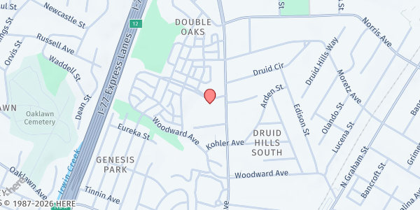 Map showing Our Lady of Consolation Food Pantry at 1235 Badger Court, Double Oaks, NC