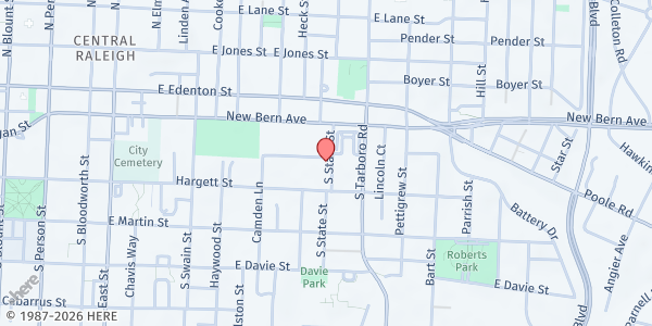 Map showing Trinity United Faith Center Church, Inc. at 110 South State Street, Downtown, NC