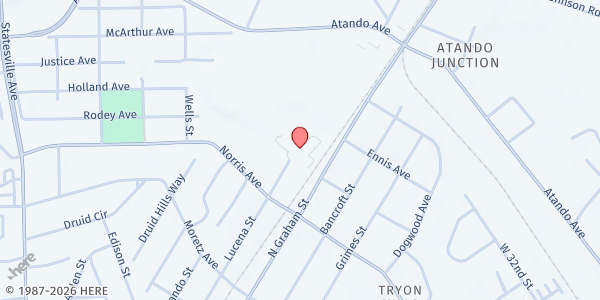 Map showing Druid Hills Academy at 2801 Lucena Street, Druid Hills North, NC