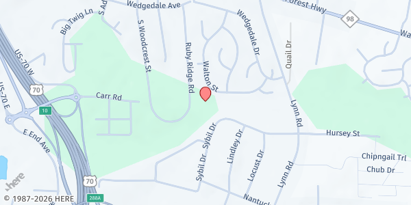 Map showing Birchwood Learning Center at 416 Walton St., Durham, NC