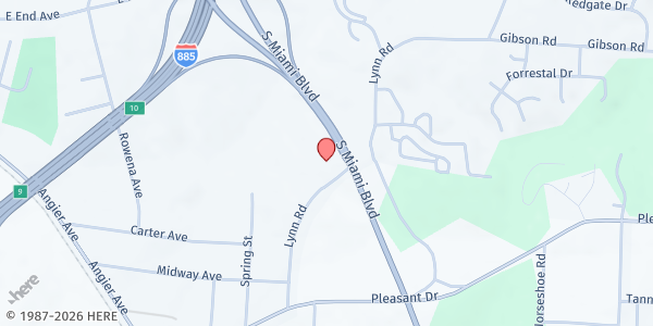 Map showing Calvary Baptist Church Durham at 1204 Lynn Rd., Durham, NC