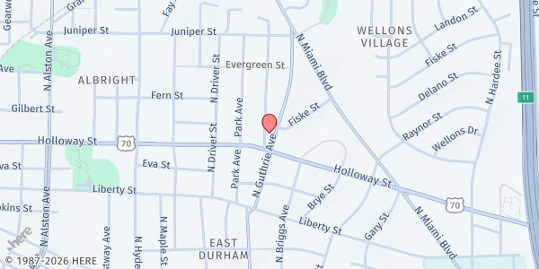 Map showing CIP at 1415 Holloway St., Durham, NC