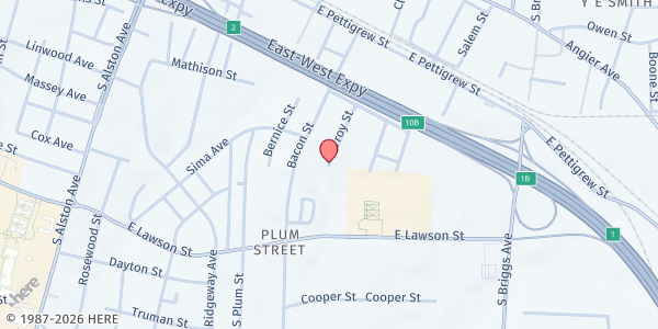 Map showing Faith Gospel Tabernacle at 663 Troy St., Durham, NC