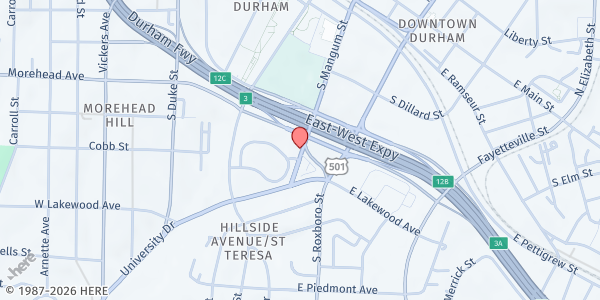 Map showing Faith Temple House of Prayer (FTHOP) at 700 S Mangum St, Durham, NC