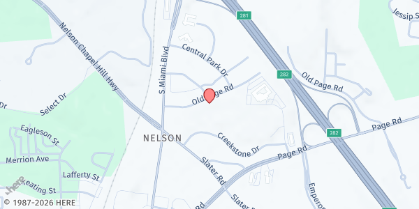 Map showing Greater Love Worship Center, Inc. at 4710 Old Page Rd., Durham, NC