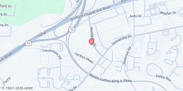 Map showing Karing Kids Network at 3500 Westgate Drive Parkway, Durham, NC