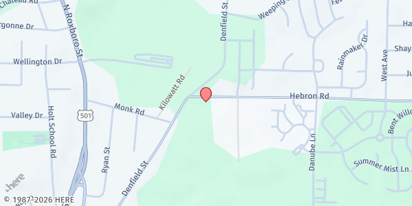 Map showing Mt. Level Community Haven at 316 Hebron Rd., Durham, NC