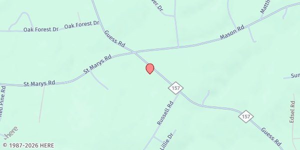 Map showing New Home and Durham Missionary Baptist Associations, Inc. at 6611 Guess Rd., Durham, NC