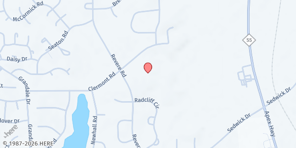 Map showing Parkwood Elementary PTA at 5207 Revere Rd., Durham, NC