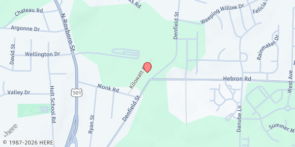 Map showing Rise and Shine Ministries at 4625 Denfield St, Durham, NC