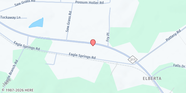 Map showing Mission Agape at 2256 NC Hwy. 211, Eagle Springs, NC