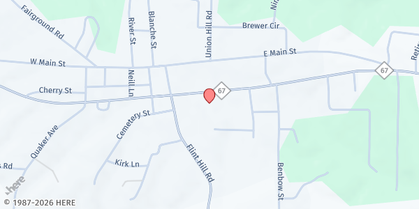 Map showing Yadkin Christian Ministries - East Bend at 118 Hwy 67, East Bend, NC