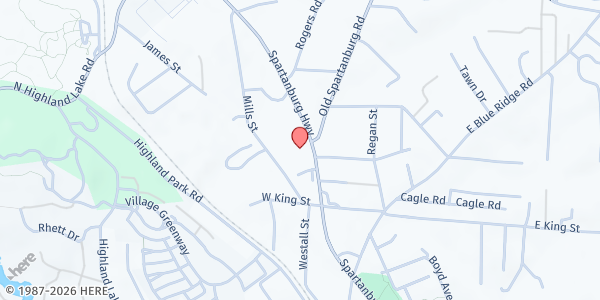 Map showing East Flat Rock FBC at 2227 Spartanburg Highway, East Flat Rock, NC