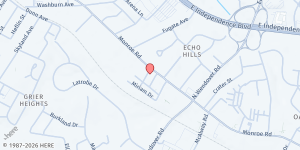 Map showing TimeOut Youth - Echo Hills at 3800 Monroe Road, Echo Hills, NC