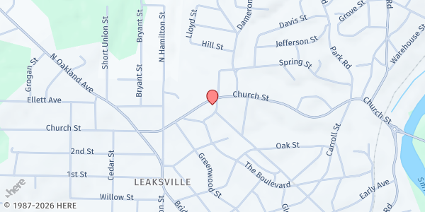 Map showing Brethren Bistro at 730 Church St., Eden, NC