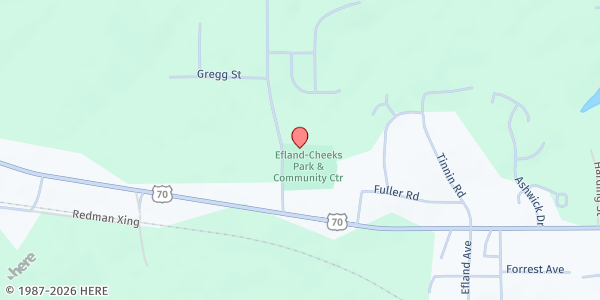 Map showing Heavenly Manna at 117 Richmond Rd., Efland, NC