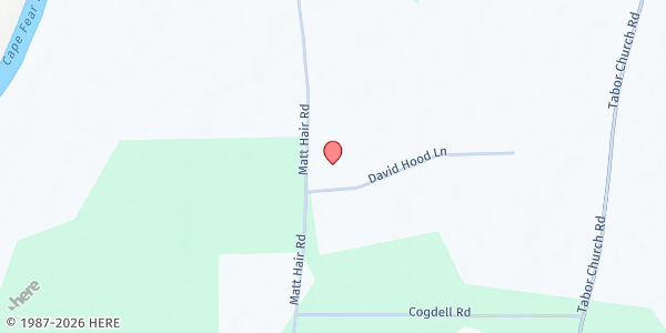 Map showing LOVE OF CHRIST MINISTRIES 611 at 6755 MATT HAIR ROAD, Elease, NC