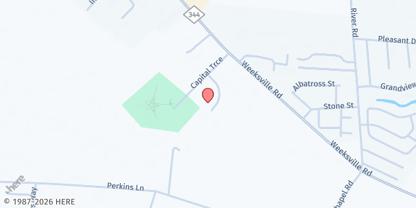 Map showing Albemarle Food Pantry at 109 Tidewater Way, Elizabeth City, NC