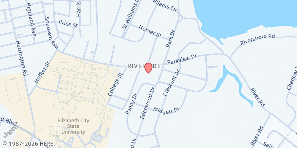 Map showing American Red Cross - Elizabeth City at 1409-B Parkview Drive, Elizabeth City, NC