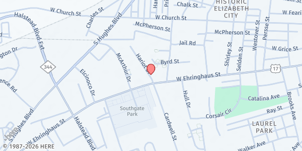 Map showing Elizabeth City Housing Auth at 440 Hariot Dr., Elizabeth City, NC