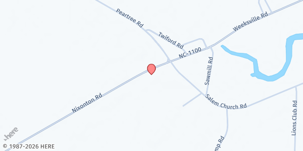 Map showing Newbegun UMC at 2119 Nixonton Rd., Elizabeth City, NC