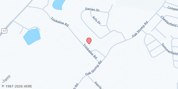 Map showing Samuel Chapel Baptist Church at 1146 E. Trinkaloe Rd., Elizabeth City, NC