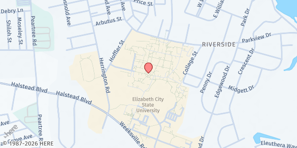 Map showing Vikings Care Food Pantry - R.L. Vaughan Center at 1704 Weeksville Rd., Elizabeth City, NC