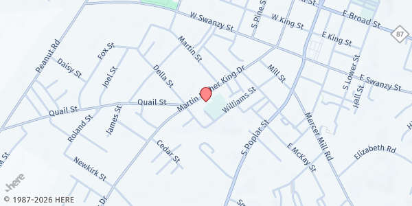 Map showing Mt. Zion AME Church at 807 MLK Dr., Elizabethtown, NC