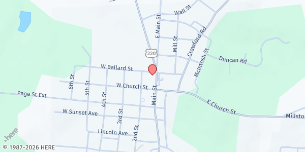 Map showing Our Daily Bread at 2281 Main St., Ellerbe, NC