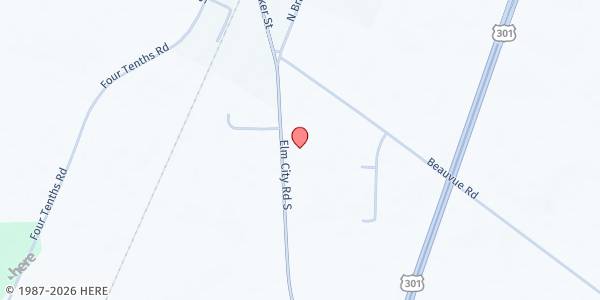 Map showing Vaughn's Chapel MB Church Food Pantry at 4966 S. Elm City Rd., Elm City, NC