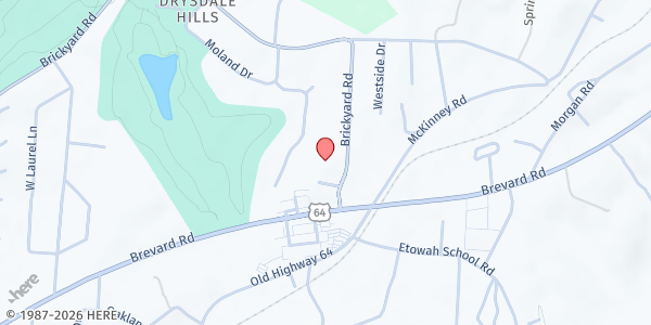 Map showing Etowah United Methodist Church at 110 Brickyard Rd, Etowah, NC