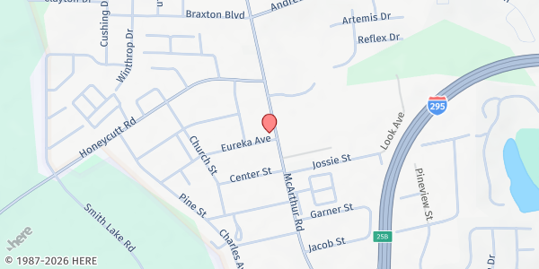 Map showing RENDEZVOUS WITH DESTINY CHURCH OF GOD 715 at 1533 MC ARTHUR ROAD, Eureka Springs, NC