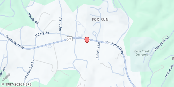 Map showing Food for Fairview at 1357 Charlotte Highway, Fairview, NC