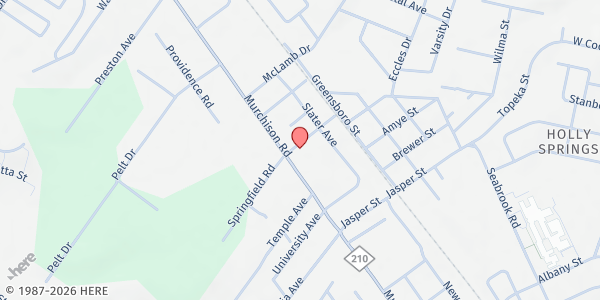 Map showing Bible Center OAHC at 2330 Murchison Rd., Fayetteville, NC